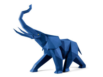 ELEFANTE (BLUE) - Porcelain decorative object by Lladró