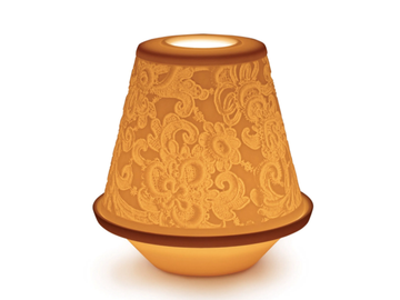 LACE WITH PLATE - Cordless porcelain table lamp by Lladró