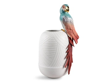 MACAW BIRD - Porcelain vase by Lladró
