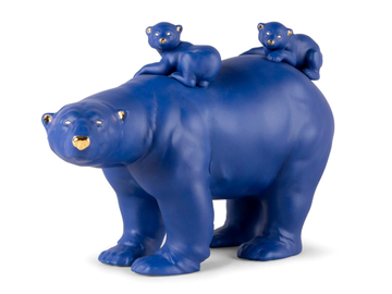MUMMY BEAR AND BABIES - Porcelain decorative object by Lladró