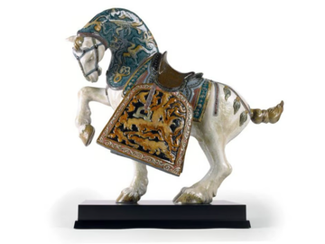 ORIENTAL HORSE GLAZED - Porcelain decorative object by Lladró