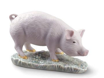 THE PIG MINI - Porcelain decorative object by Lladró