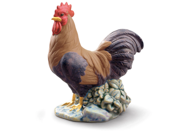 THE ROOSTER MINI - Porcelain decorative object by Lladró