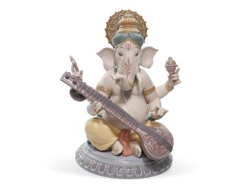 VEENA GANESHA - Porcelain decorative object by Lladró