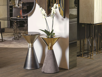 ANGIE - Metal coffee table / plant pot by Longhi