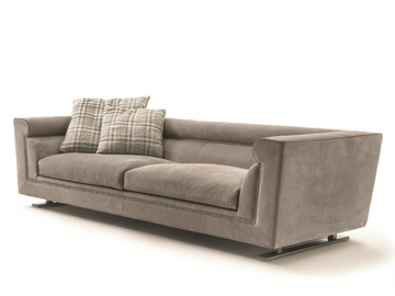 ANSEL - 3 seater leather sofa by Longhi