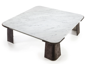 BALANCE - Square marble coffee table by Longhi