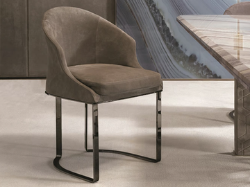 DAPHNE - Upholstered leather chair by Longhi