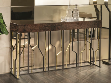 GINZA EVO - Rectangular wooden console table with drawers by Longhi