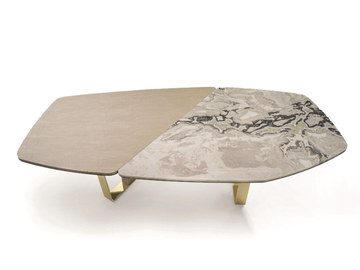 KEOPE - Marble and wood table by Longhi