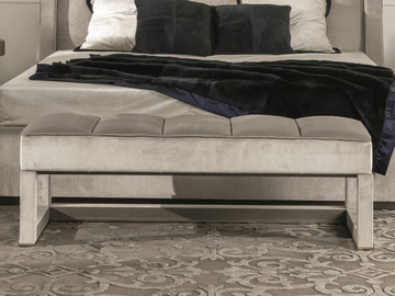 KUBRICK - Upholstered velvet bench by Longhi