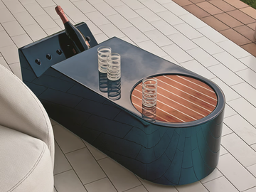 ROADSTER - Rectangular garden side table with tray by Longhi
