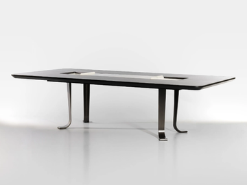 MANTA - Rectangular wooden table with Lazy Susan by Lorenzo Tondelli
