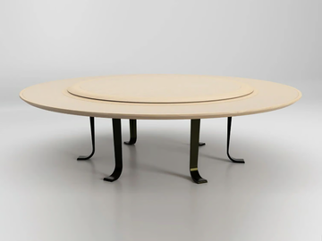 MANTA - Round wooden table with Lazy Susan by Lorenzo Tondelli