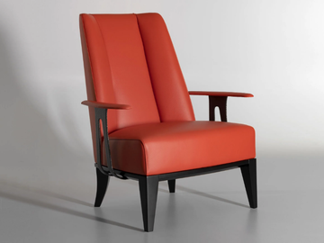 MAUA - Leather armchair by Lorenzo Tondelli