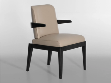 SAFFRON - Leather chair with armrests by Lorenzo Tondelli