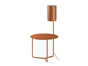 GIO - Round metal bedside table with built-in lights by L'Origine