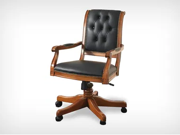 K 10519 - Swivel leather chair with armrests by L'Origine