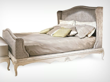 RODOLFO - Double bed with upholstered headboard by L'Origine