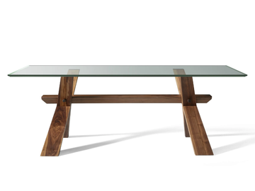 DECIMO - Custom wood and glass table by L'Ottocento
