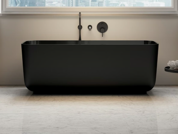 BENOIT - Freestanding rectangular Resin Stone bathtub by LUSSO