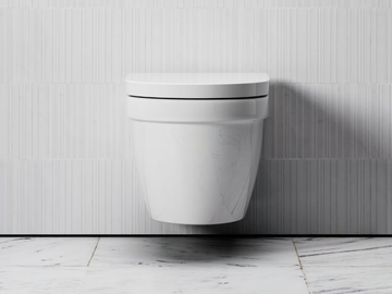 BERKELEY - Wall-hung rimless ceramic toilet by LUSSO