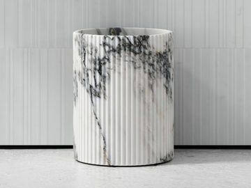 BIJOUX - Arabescato marble bathroom waste bin by LUSSO