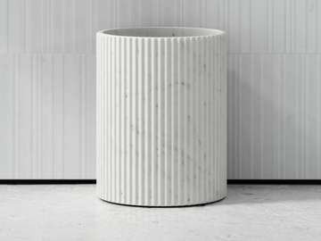 BIJOUX - Carrara marble bathroom waste bin by LUSSO
