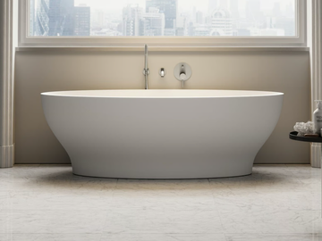 CALICE - Freestanding oval Resin Stone bathtub by LUSSO