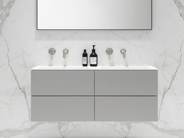 CELARE - Double wall-mounted wooden vanity unit with drawers by LUSSO