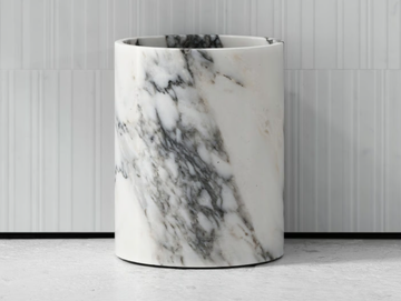 CLICHE - Arabescato marble bathroom waste bin by LUSSO