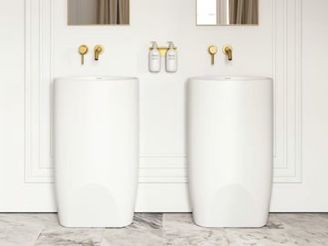 COCOON - Freestanding oval Resin Stone washbasin with overflow by LUSSO