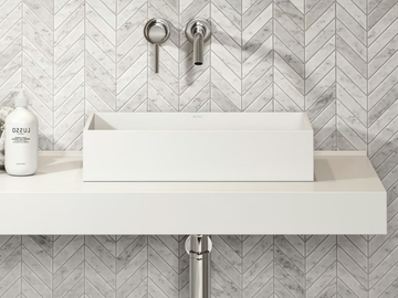 CUBE - Countertop rectangular Resin Stone washbasin by LUSSO