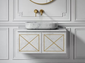 DESIGNO - Countertop oval Carrara marble washbasin by LUSSO