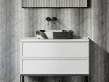 DESIGNO - Countertop oval Panda marble washbasin by LUSSO