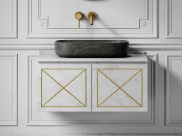 DESIGNO - Countertop oval Pietra Grey marble washbasin by LUSSO