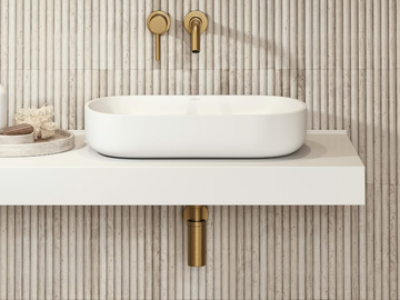 DESIGNO - Countertop oval single Resin Stone washbasin by LUSSO