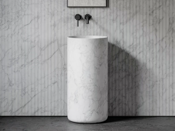 DESIGNO - Freestanding round Carrara marble washbasin by LUSSO