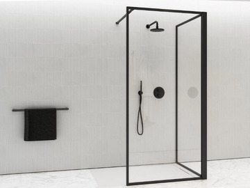 DESIGNO - KIT C - Modular glass Walk in shower with tray by LUSSO