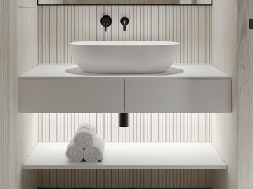 EDGE - Suspended Resin Stone bathroom cabinet with drawers by LUSSO