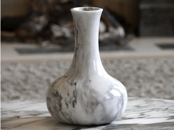 LAMORA - Round Arabescato marble vase by LUSSO