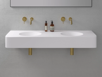 LANOSA - Wall-mounted double Resin Stone washbasin by LUSSO