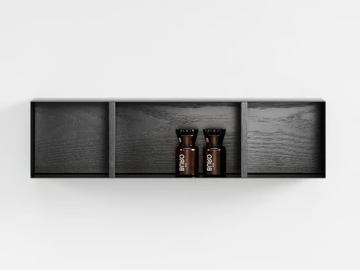 MOD - Open suspended wooden bathroom wall cabinet by LUSSO