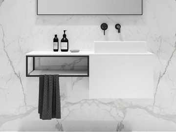 MODUS - Wall-mounted wooden vanity unit with drawers by LUSSO