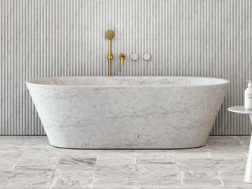 MUSE - Freestanding oval Carrara marble bathtub by LUSSO