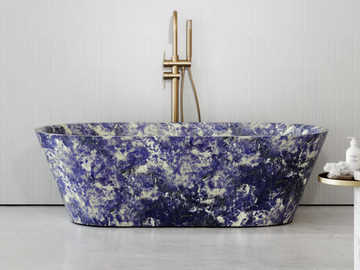 MUSE - Freestanding oval Sodalite bathtub by LUSSO