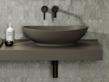 OASIS - Countertop oval Resin Stone washbasin by LUSSO
