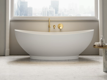 OASIS - Freestanding oval Resin Stone bathtub by LUSSO