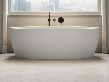 OCEAN - Freestanding oval Resin Stone bathtub by LUSSO