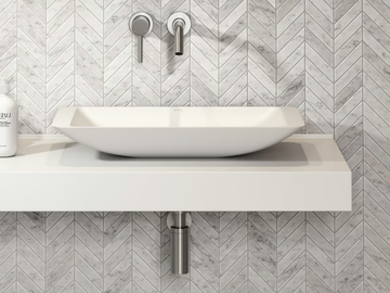 QUADRATO - Countertop rectangular Resin Stone washbasin by LUSSO